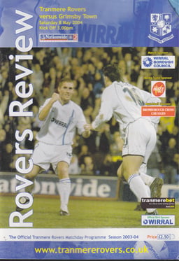 Tranmere Rovers v Grimsby Town Match Programme 2004-05-08